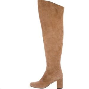Saint Laurent "BB" Suede Over-The-Knee Boots, Brown